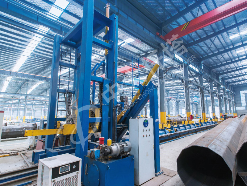 Steel pipe pole welding and assembly integrated machine