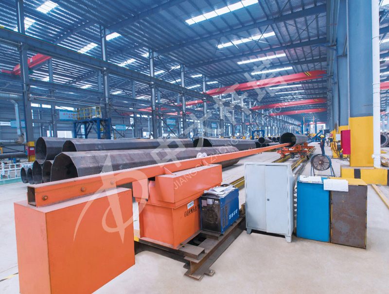 Straight seam welding machine inside steel pipe pole